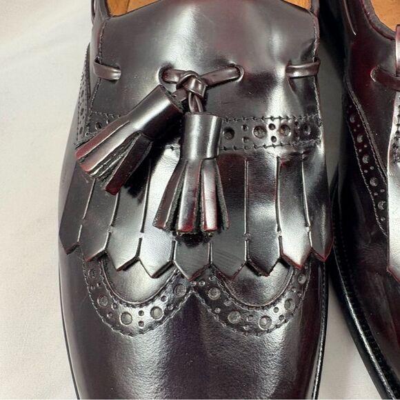 ALFANI Burgundy Leather Tassel Loafers Men’s Size 10M - Picture 2 of 9